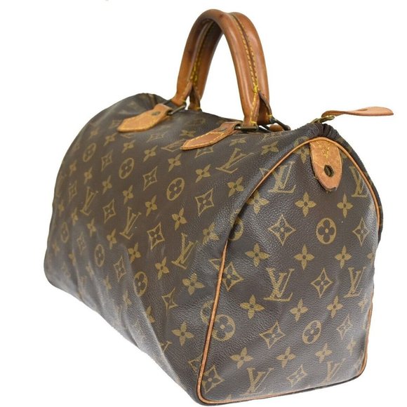 LOUIS VUITTON Speedy 30 Travel Hand Bag Monogram Leather Brown - Picture 13 of 16